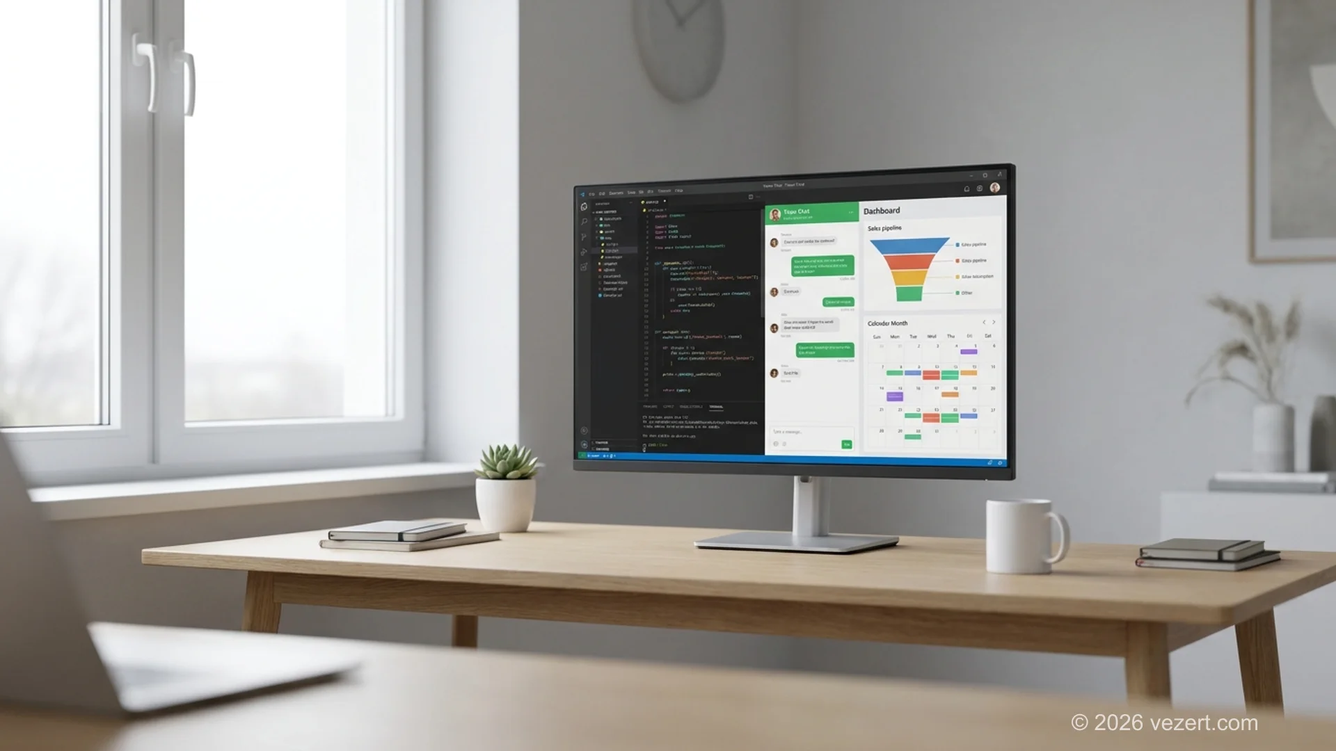 Écran de développeur montrant l'intégration d'un chatbot agent IA avec des systèmes CRM et de calendrier pour un site web