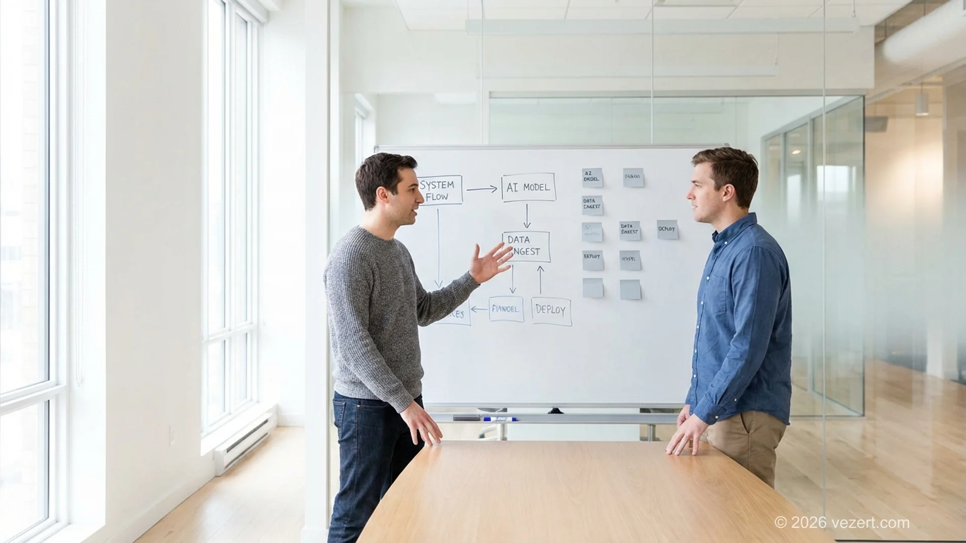 Diagrama de pipeline do desenvolvimento aumentado por IA com pontos de integração entre engenheiros e ferramentas de IA