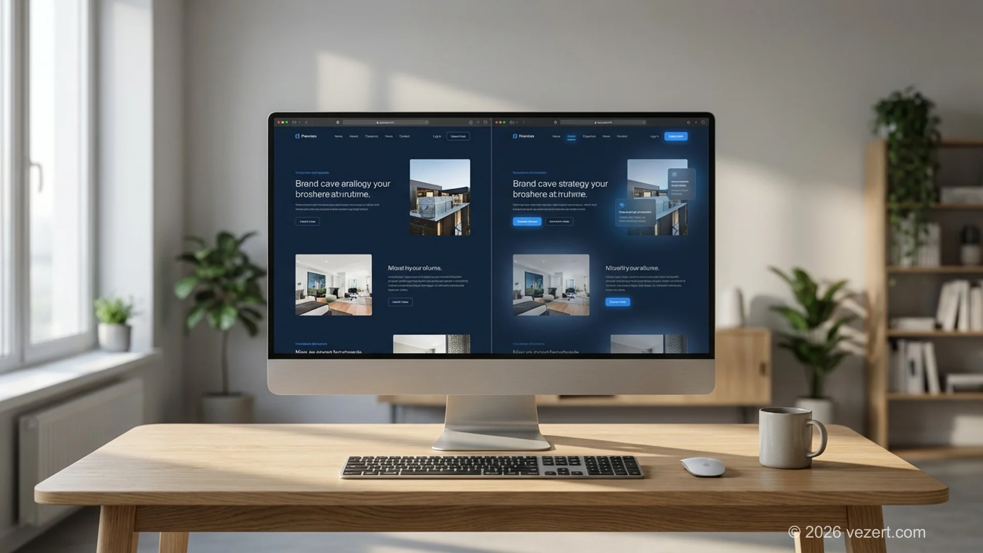 Landing page moderna con animazioni attivate dallo scroll visualizzata su un monitor desktop