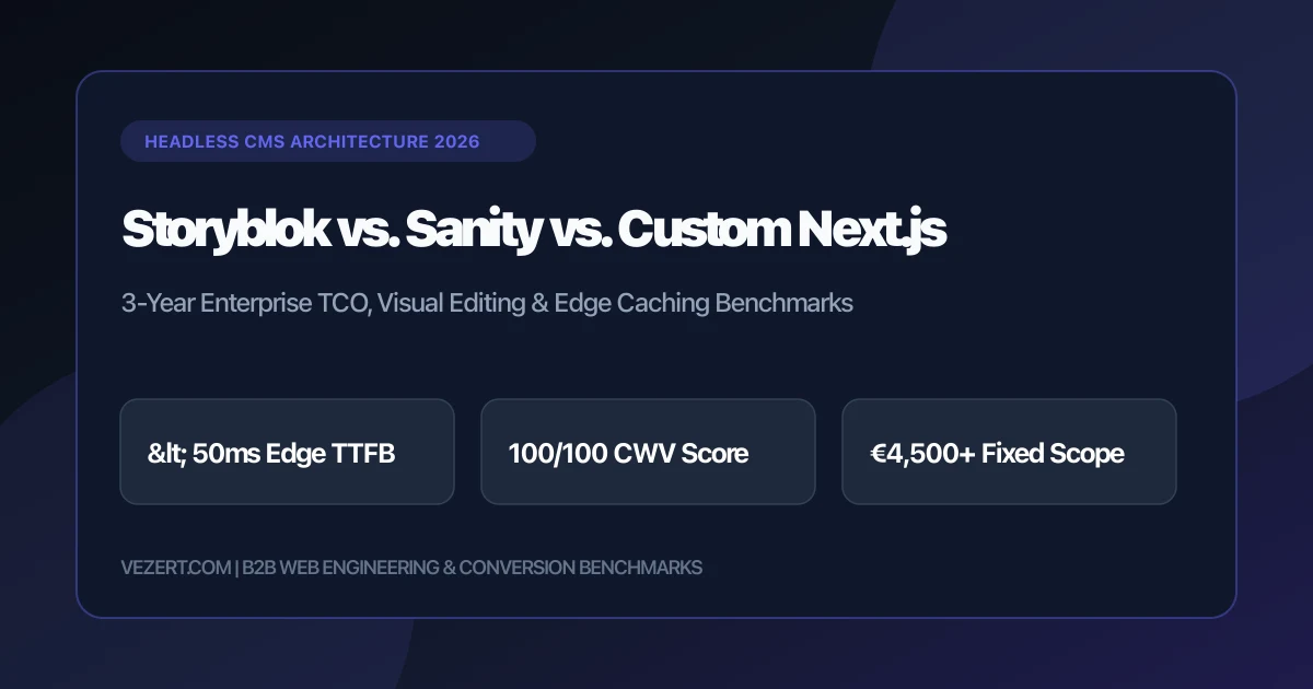 Storyblok vs. Sanity vs. Maatwerk Next.js B2B Headless CMS Vergelijking 2026