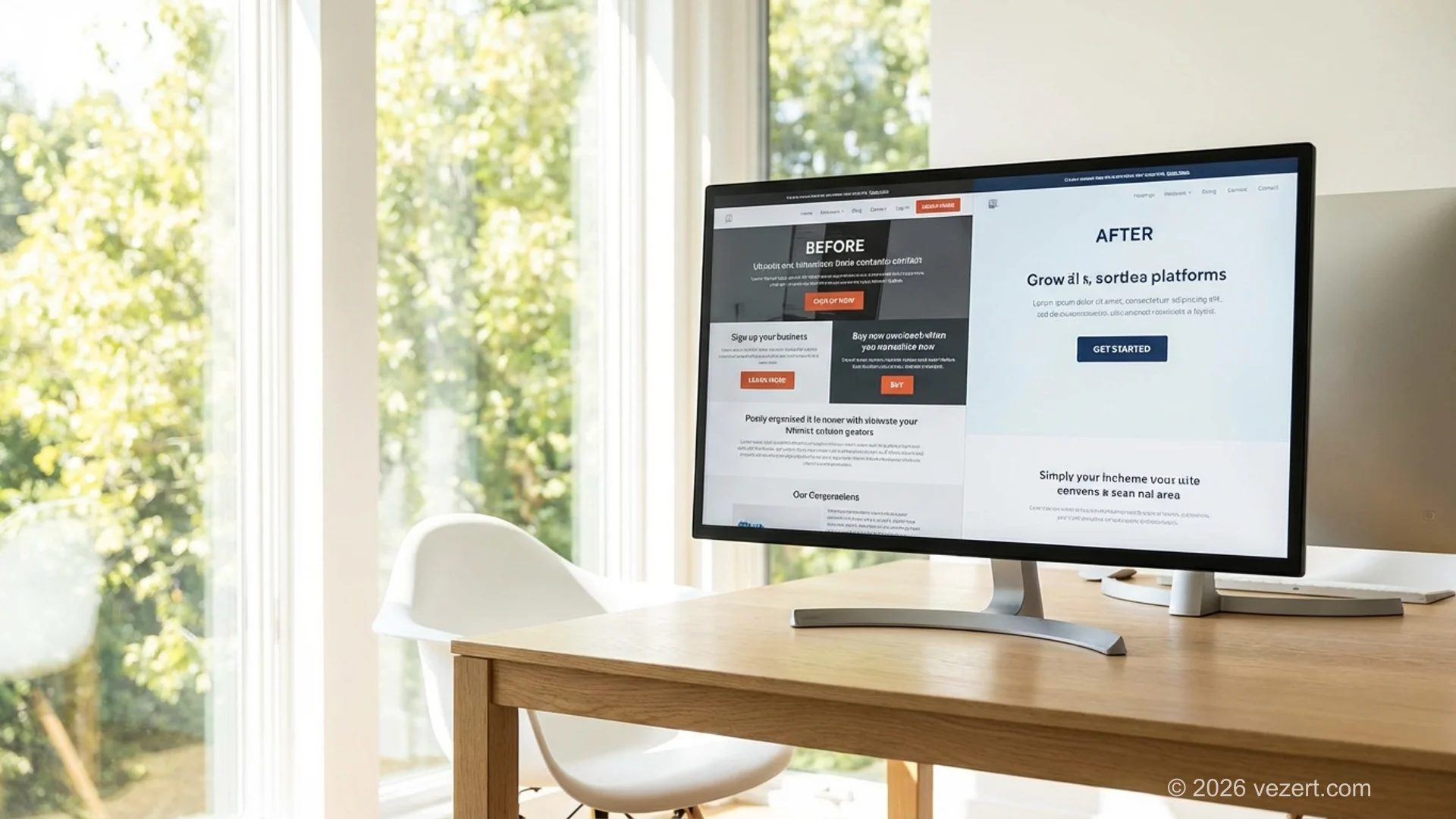 Split-screen comparison showing UX mistakes that hurt conversions versus a clean redesigned version