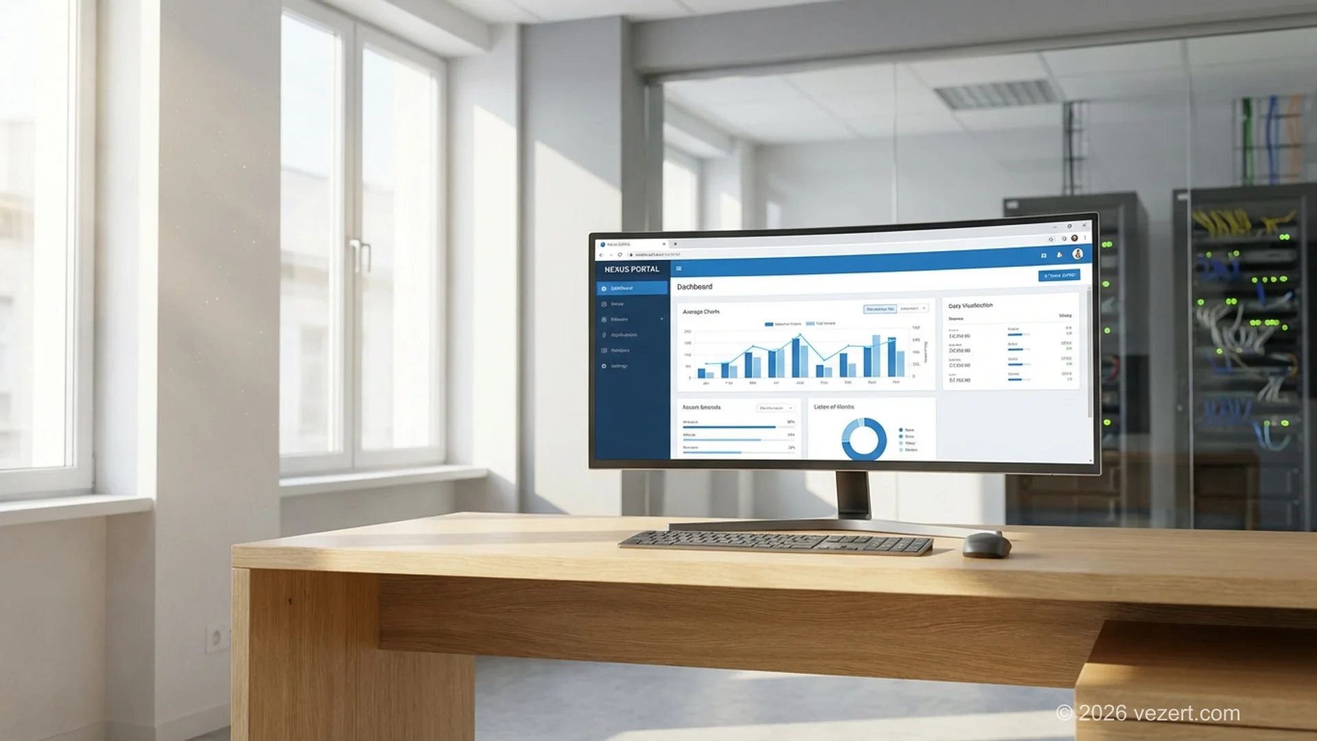 Diagrama de arquitetura de portal web com dashboard frontend, painel de funcoes de usuario e camadas do sistema backend