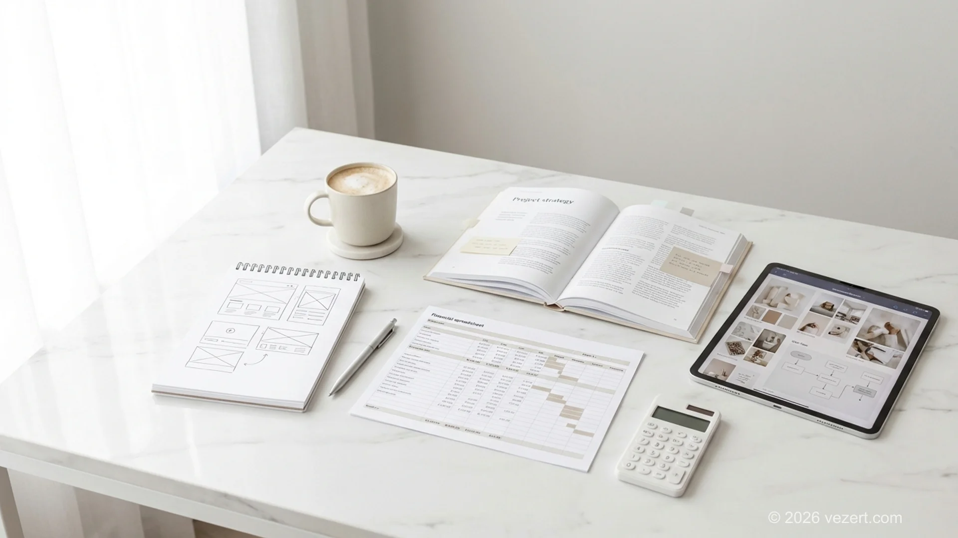 Composants de cout d'une agence de web design montrant les phases du projet de la decouverte au lancement