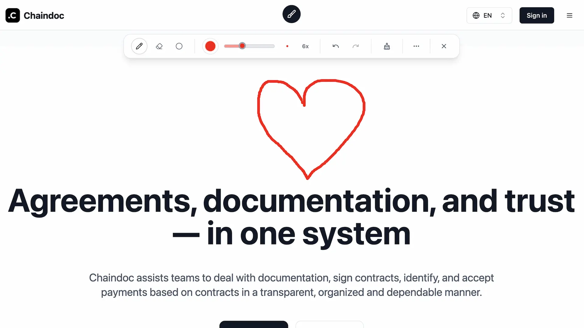 Chaindoc portal homepage