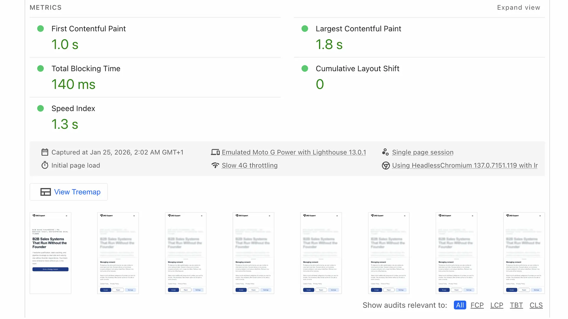 SEO and accessibility scores