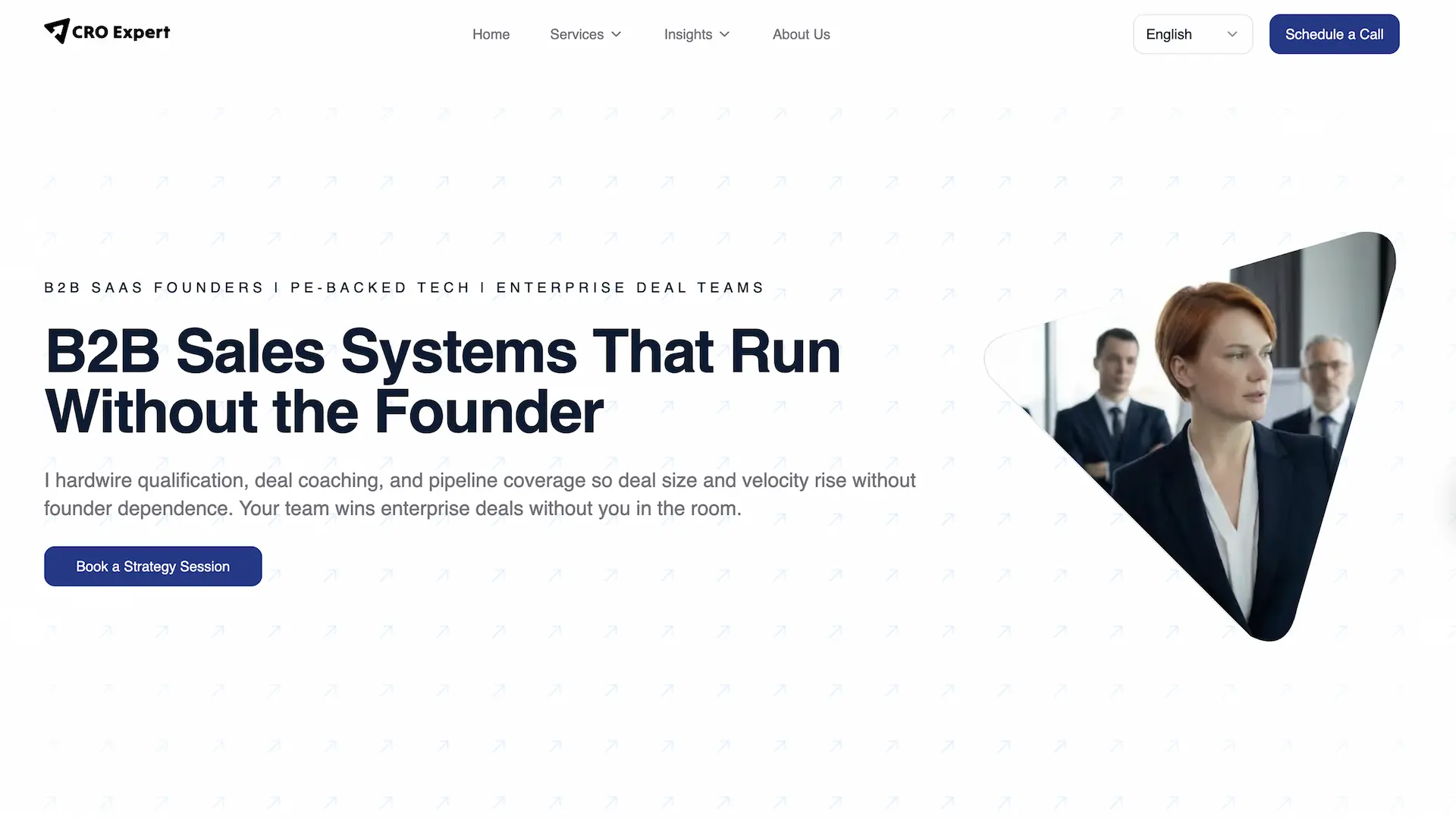 CRO Expert homepage hero section