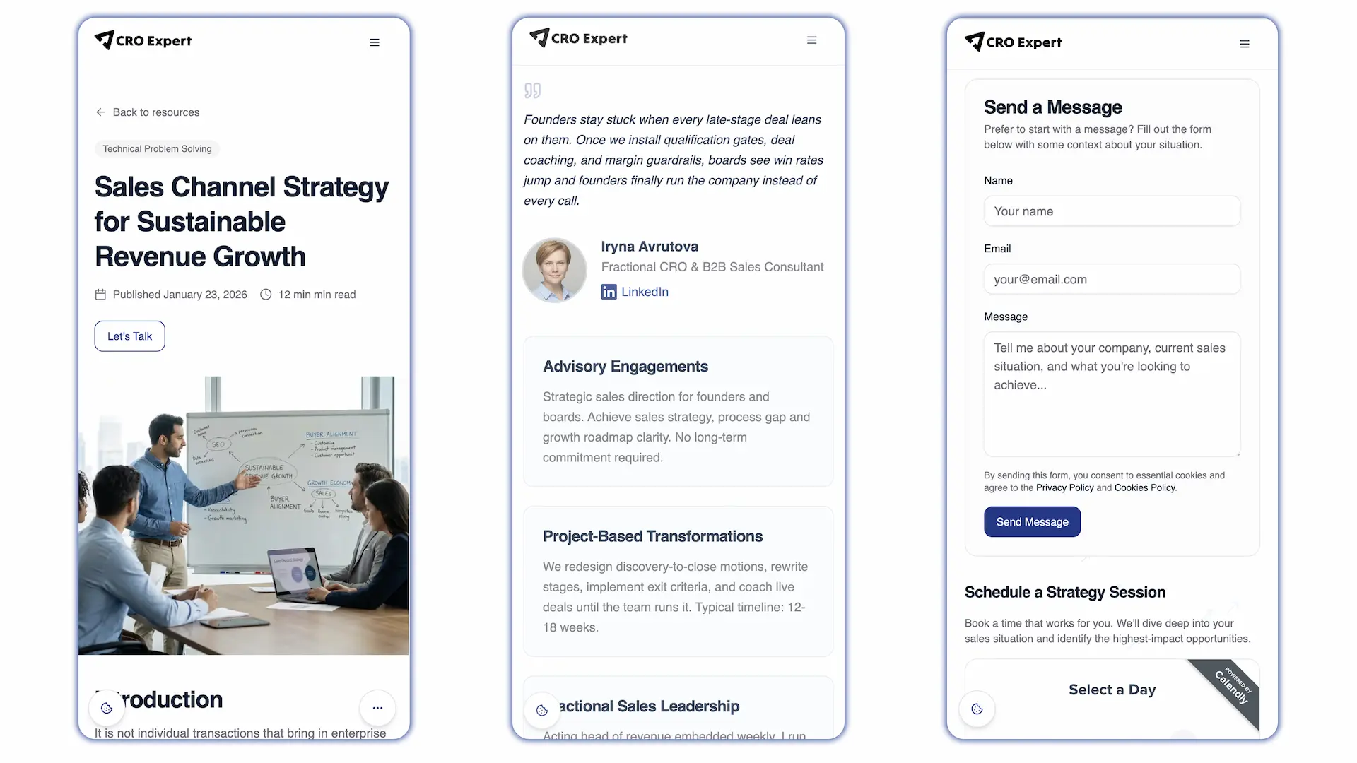 CRO Expert contact section