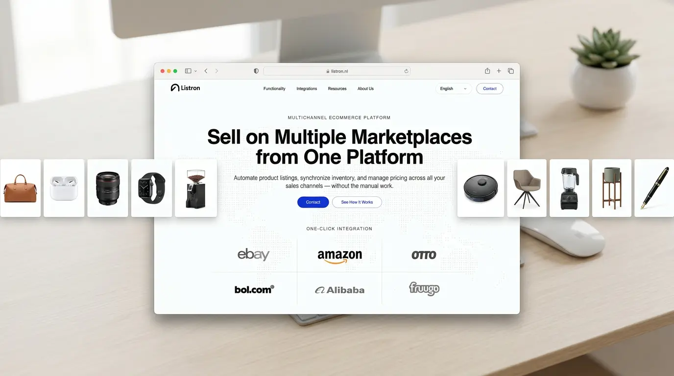 SaaS website design case study — multichannel marketplace platform for Listron