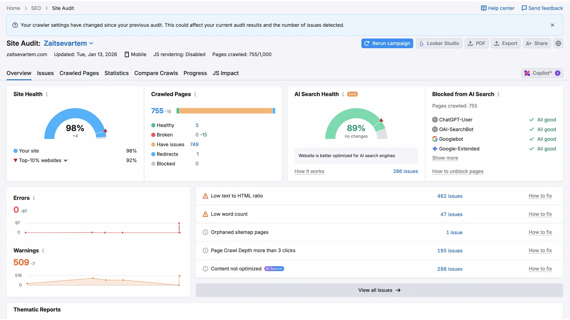Page experience metrics