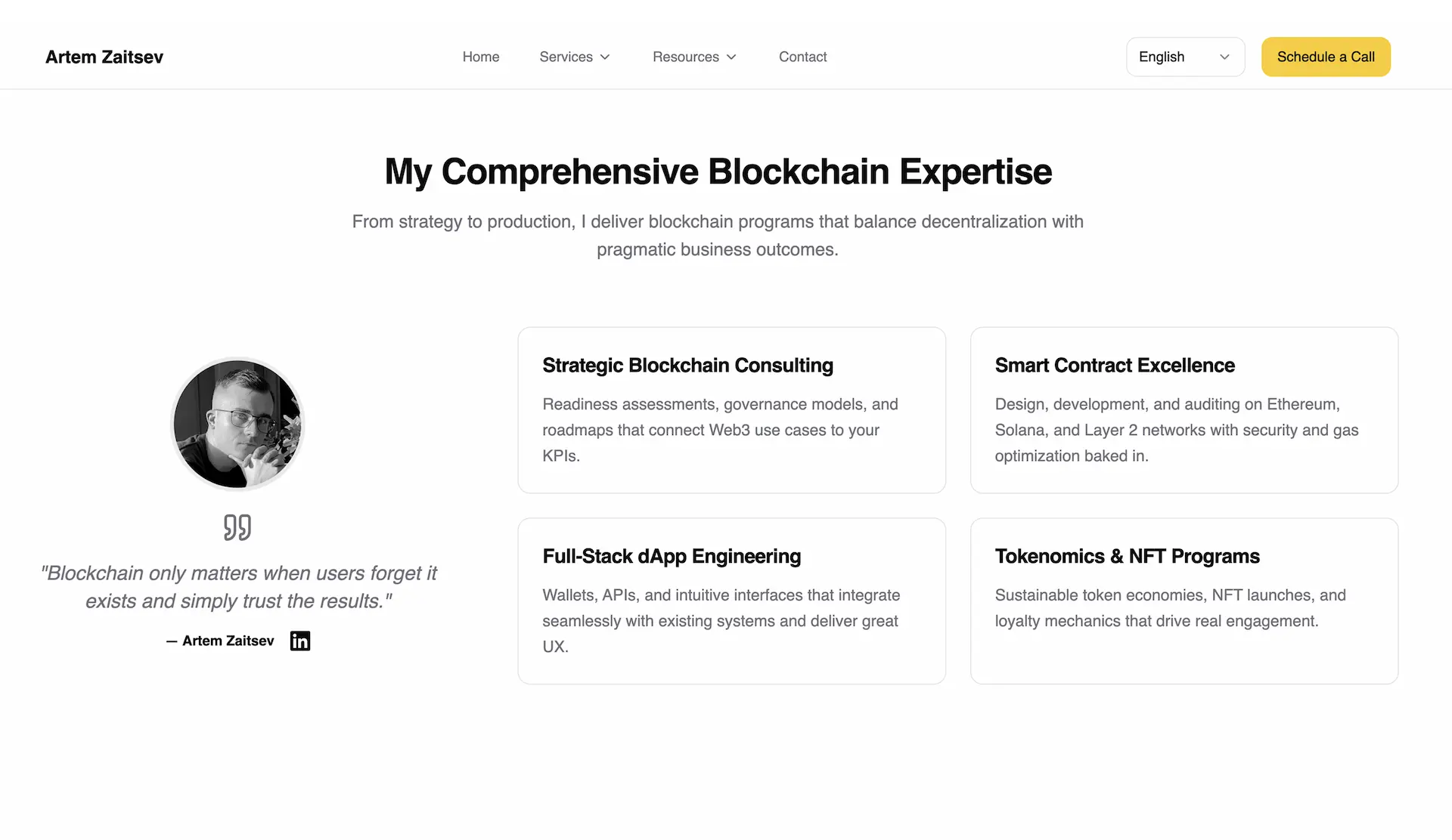 CTO personal brand services section