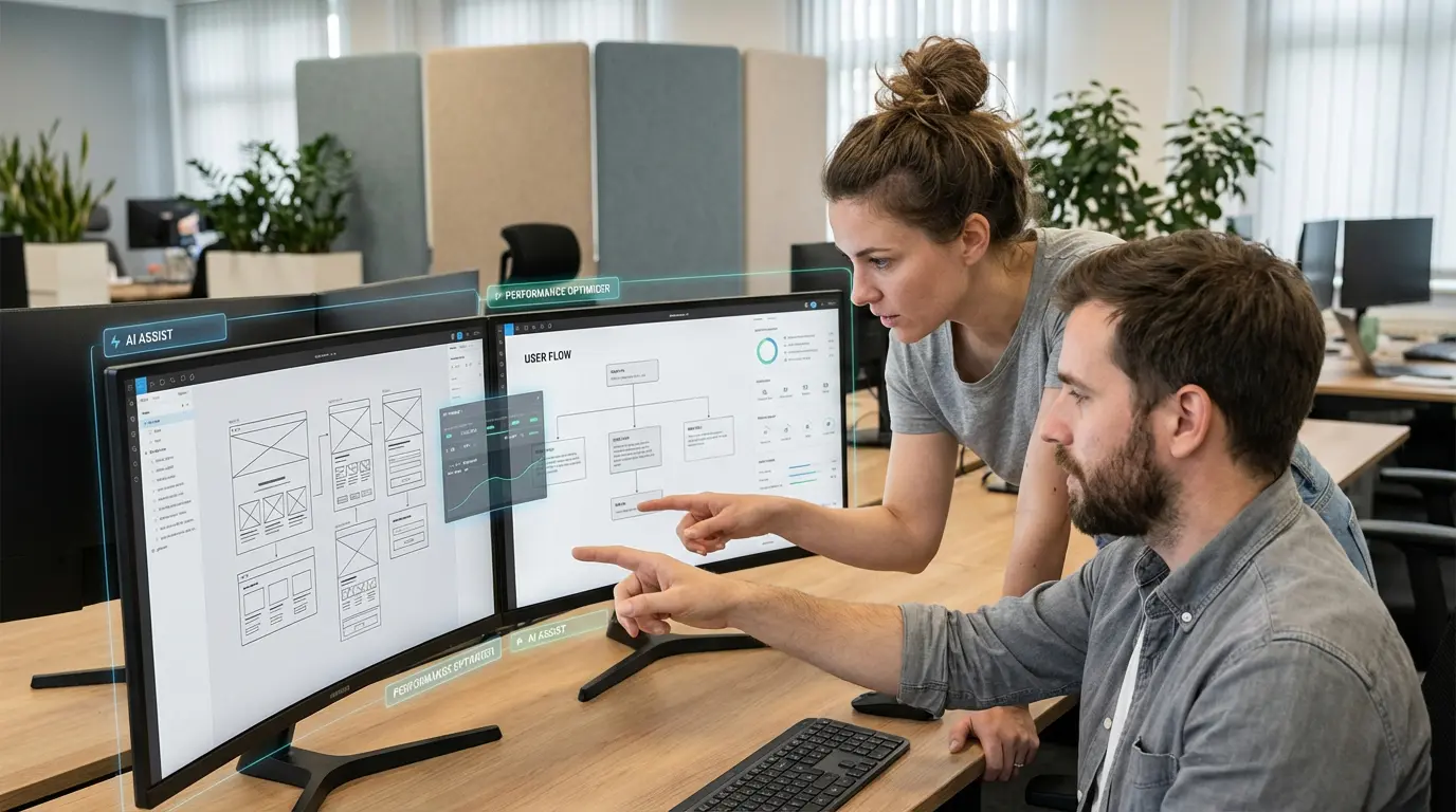 Balanced collaboration between AI technology and human specialists in web development